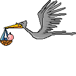 Animated graphic: Stork with Baby