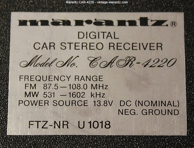 Marantz CAR-4220  -  vintage-marantz.com