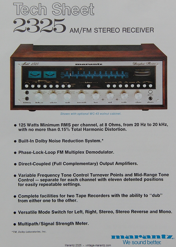 Marantz 2325 Specifications